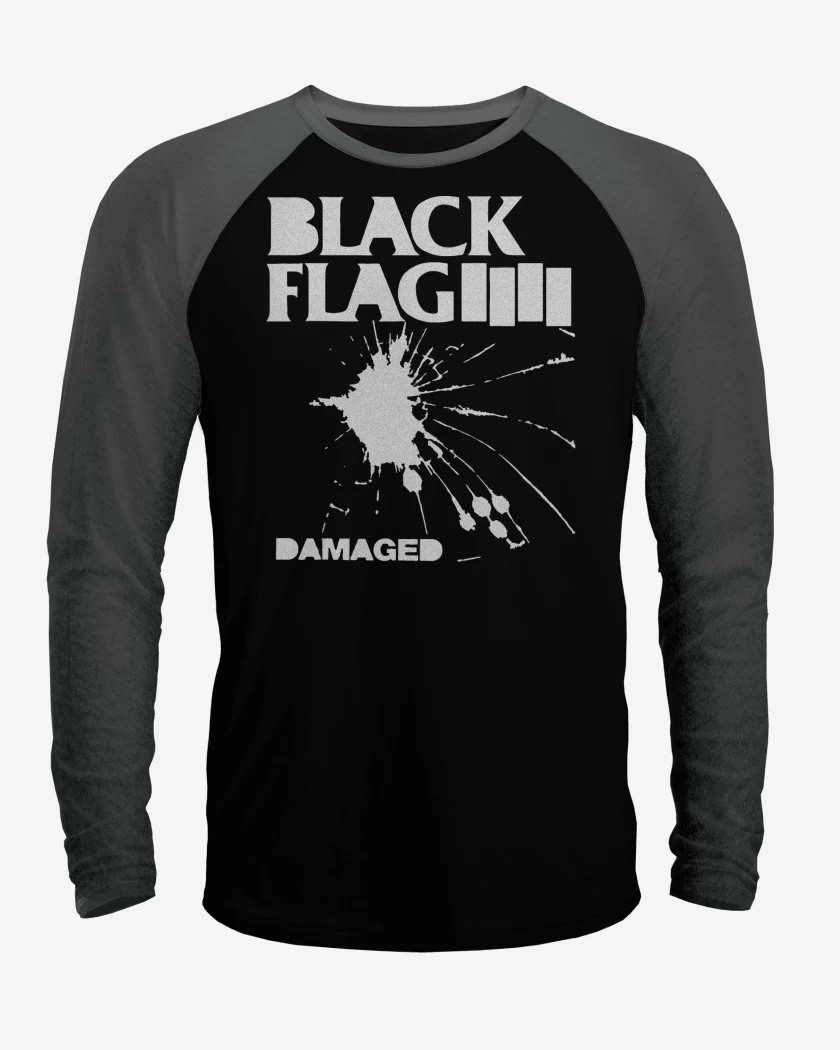 Polera Raglan Black Flag Damaged