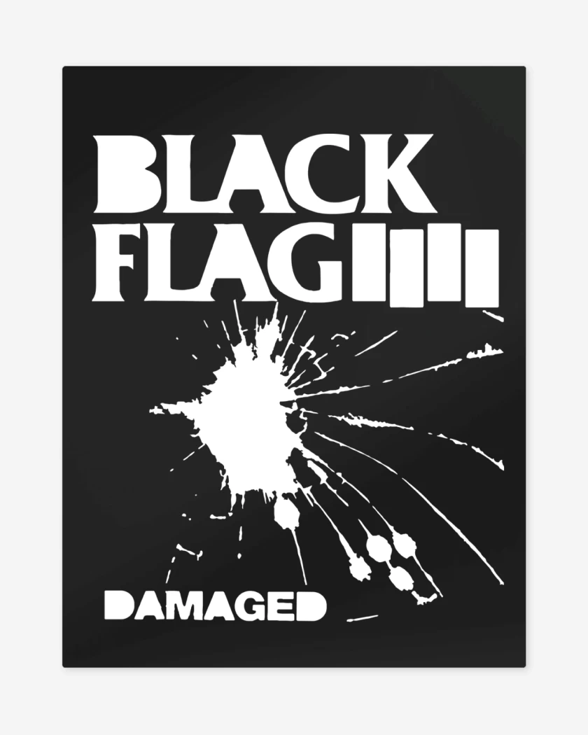 Print metalico Negro de Black Flag Damaged