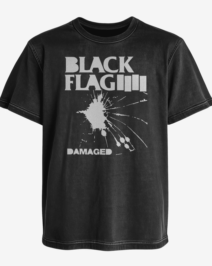 Polera desgastada Black Flag Damaged