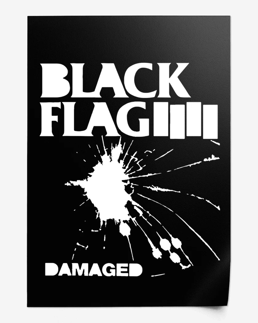 Print Black Flag Damaged