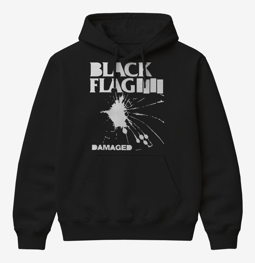Poleron Canguro básico Negro de Black Flag Damaged
