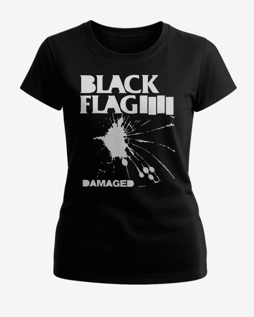 Polera de Mujer Negro de Black Flag Damaged