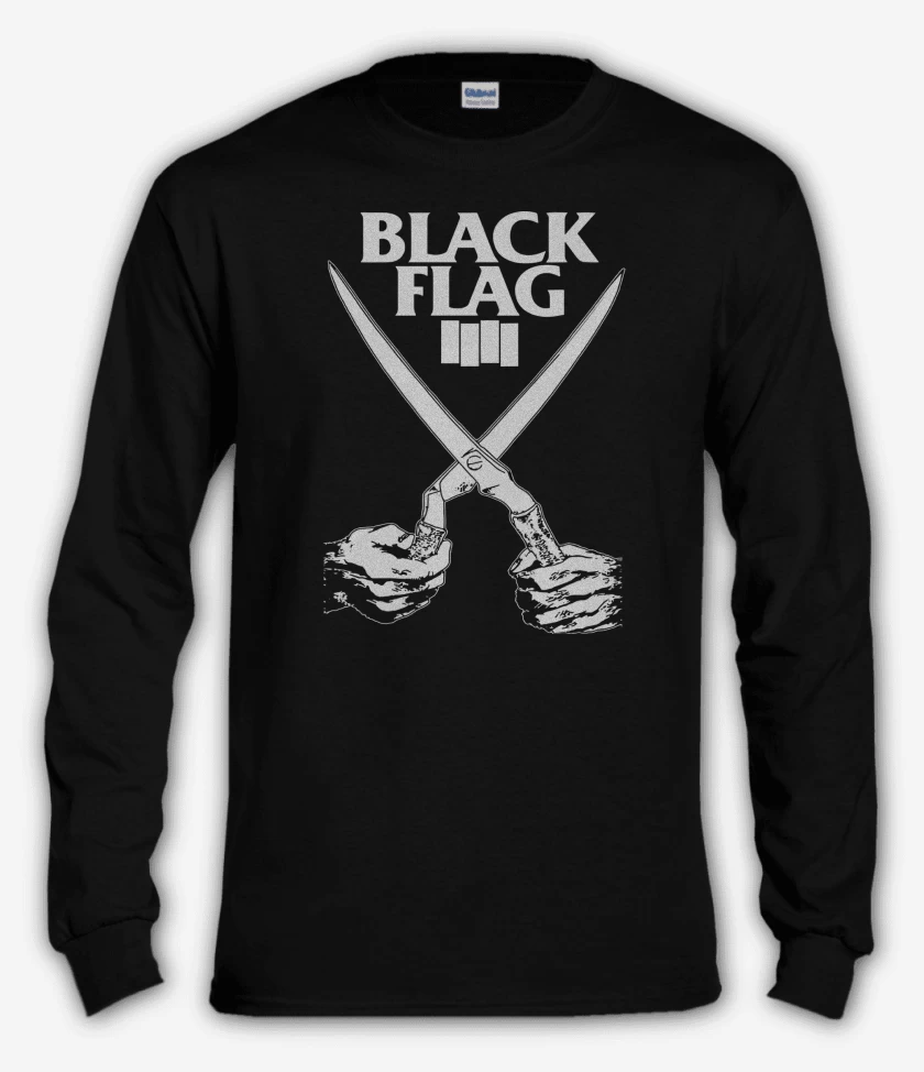 Polera manga larga Negro de Black Flag Everything went Black