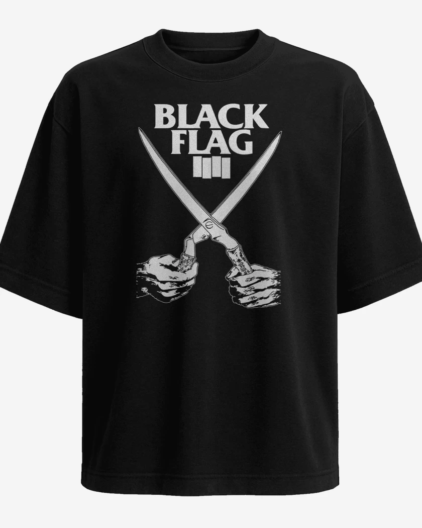 Polera Oversize Black Flag Everything went Black