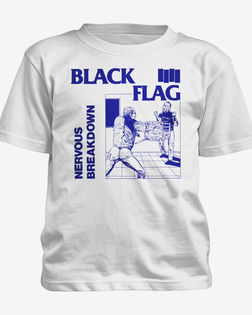 Polera de niño Blanco de Black Flag Nervous Breakdown