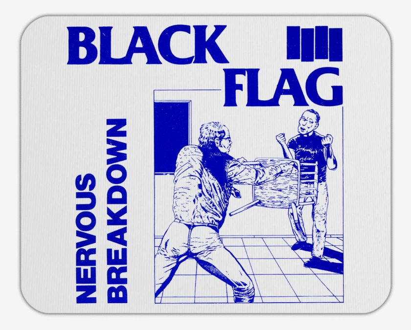 Mousepad Blanco de Black Flag Nervous Breakdown