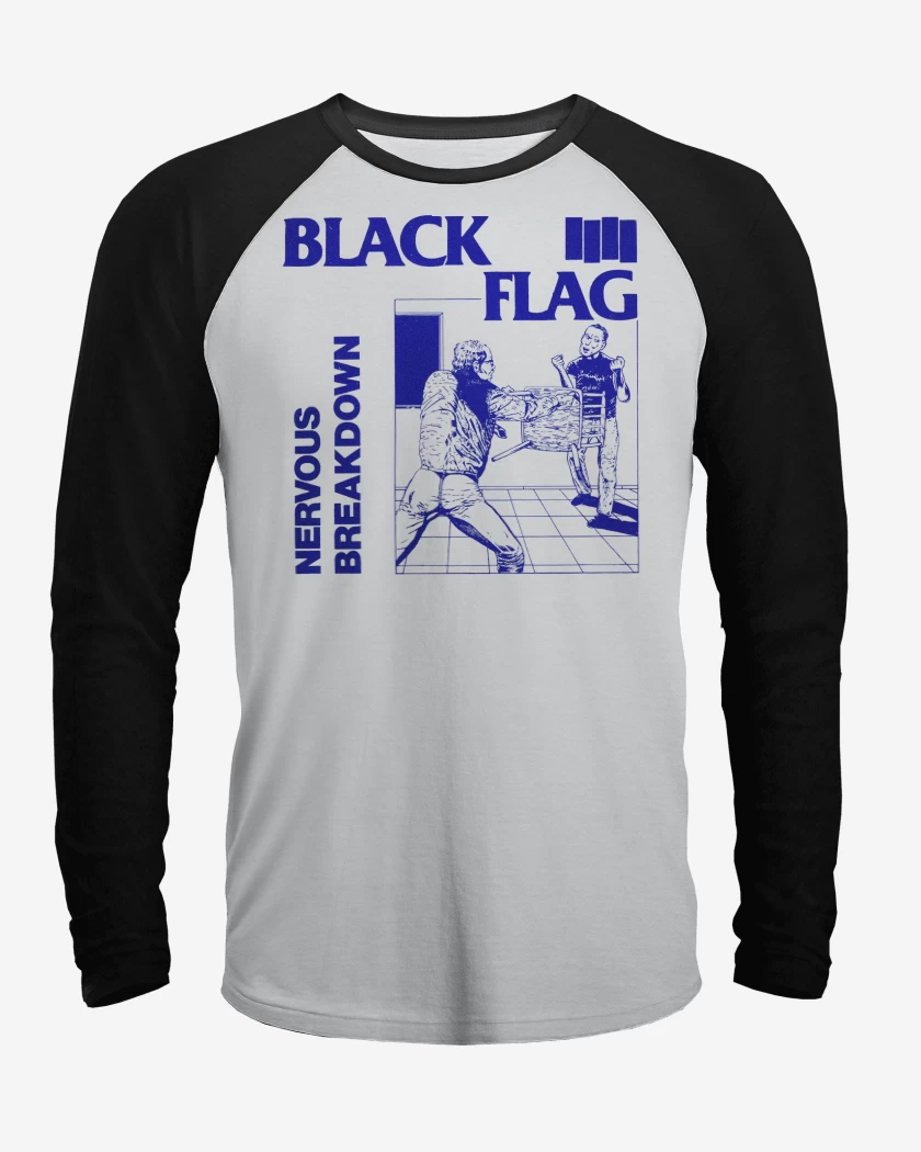 Polera Raglan Black Flag Nervous Breakdown