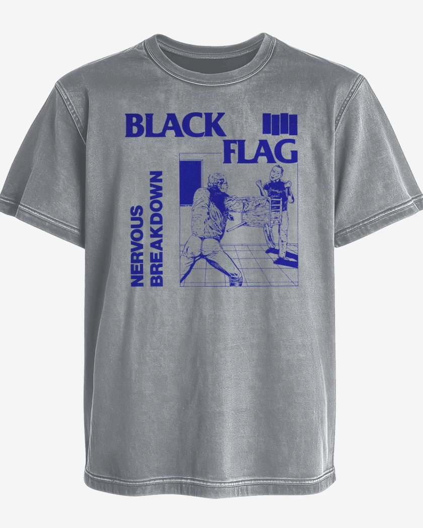Polera desgastada Black Flag Nervous Breakdown