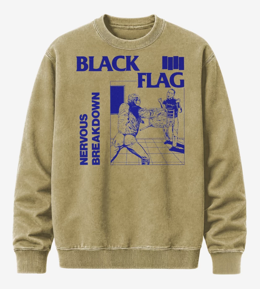 Poleron Polo Acid Wash Beige de Black Flag Nervous Breakdown