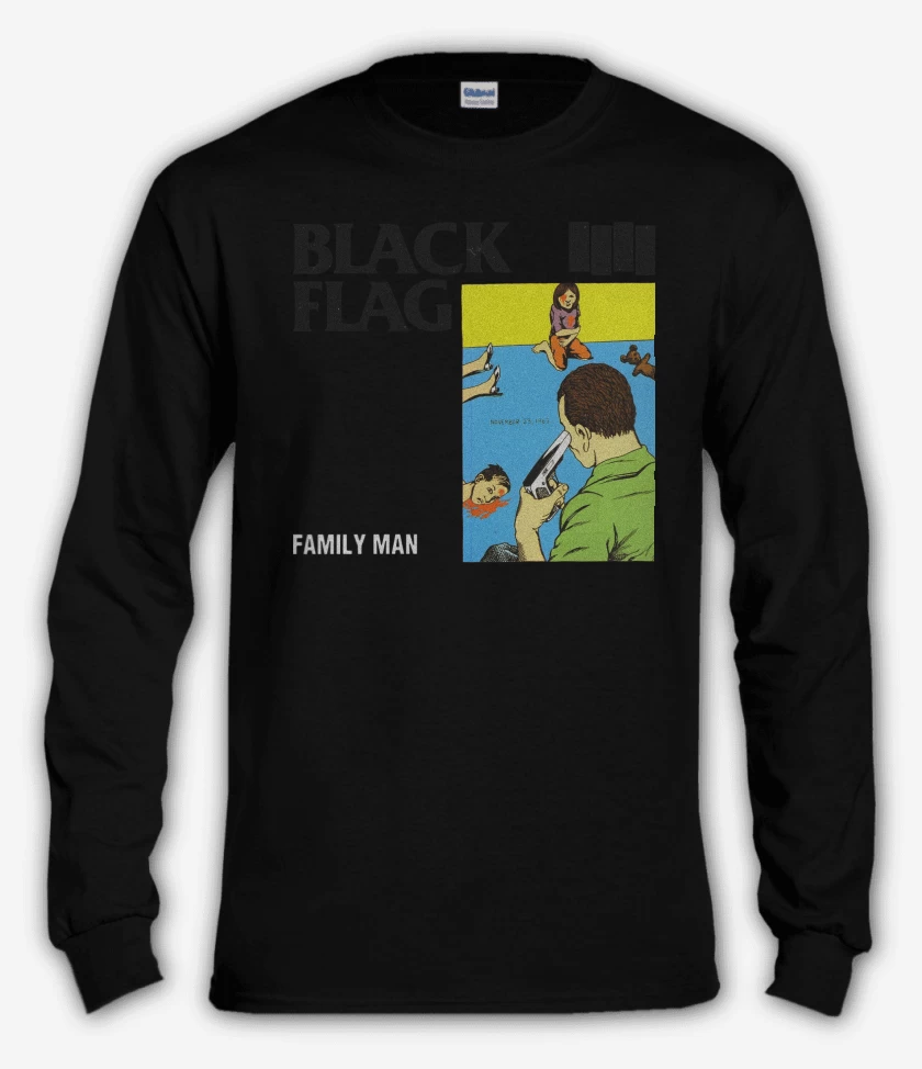 Polera manga larga Negro de Black Flag Family Man