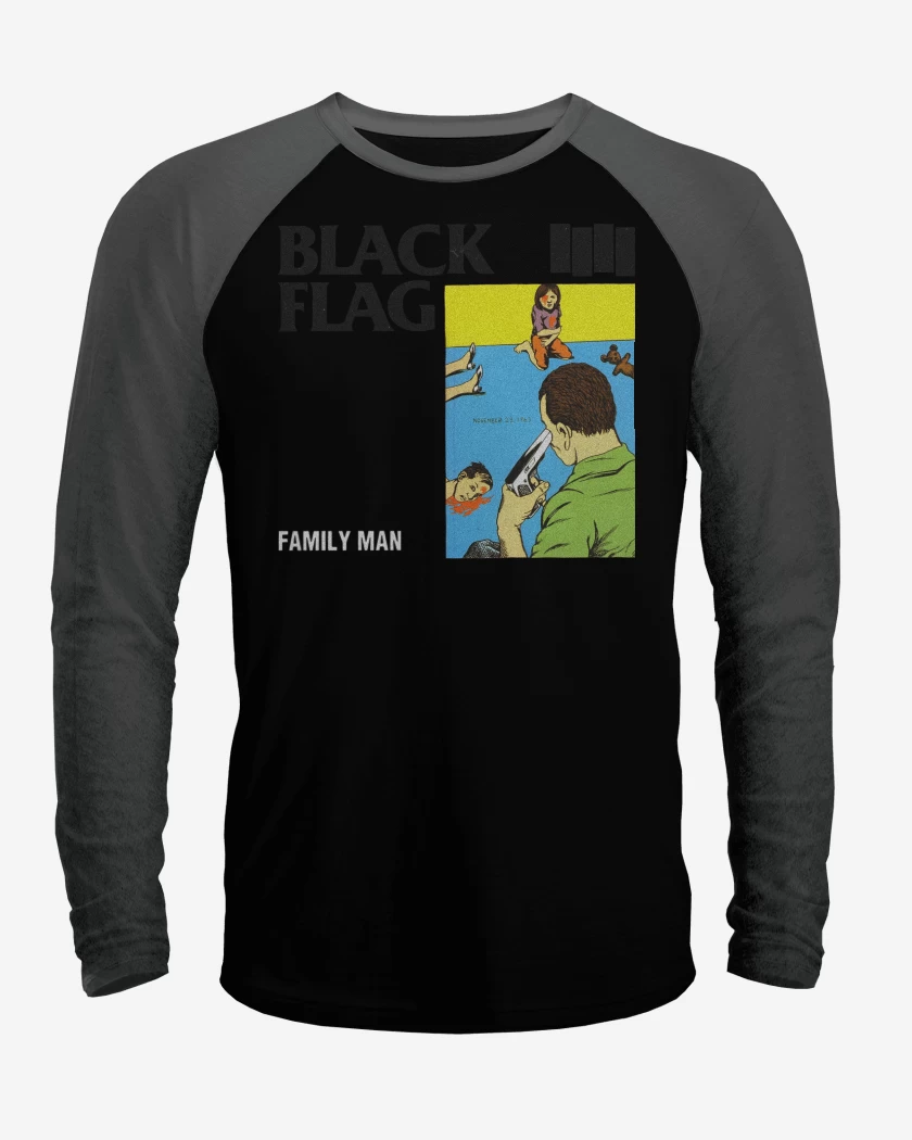 Polera Raglan Black Flag Family Man