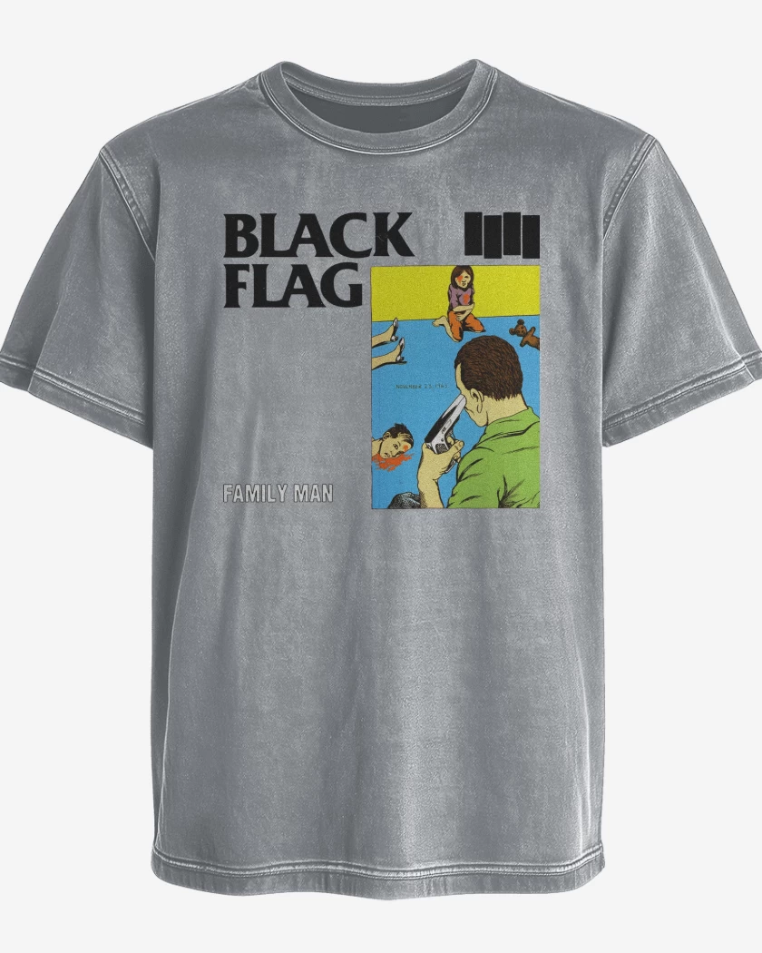 Polera desgastada Black Flag Family Man