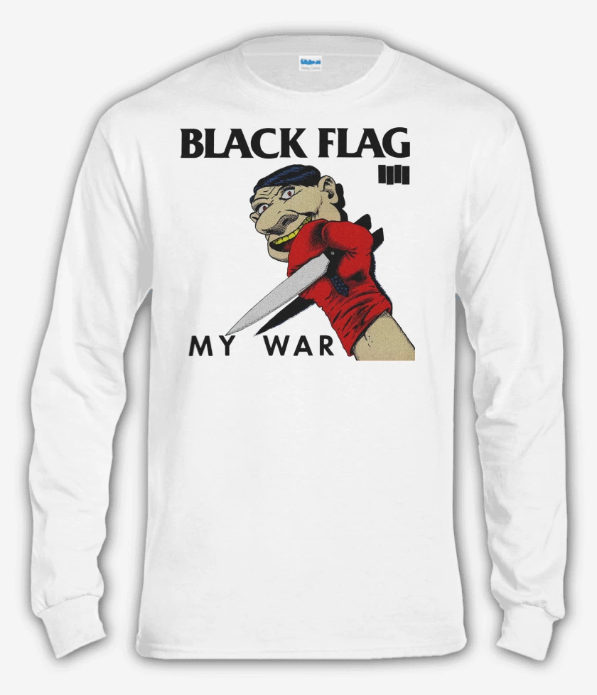 Polera manga larga Blanco de Black Flag My War