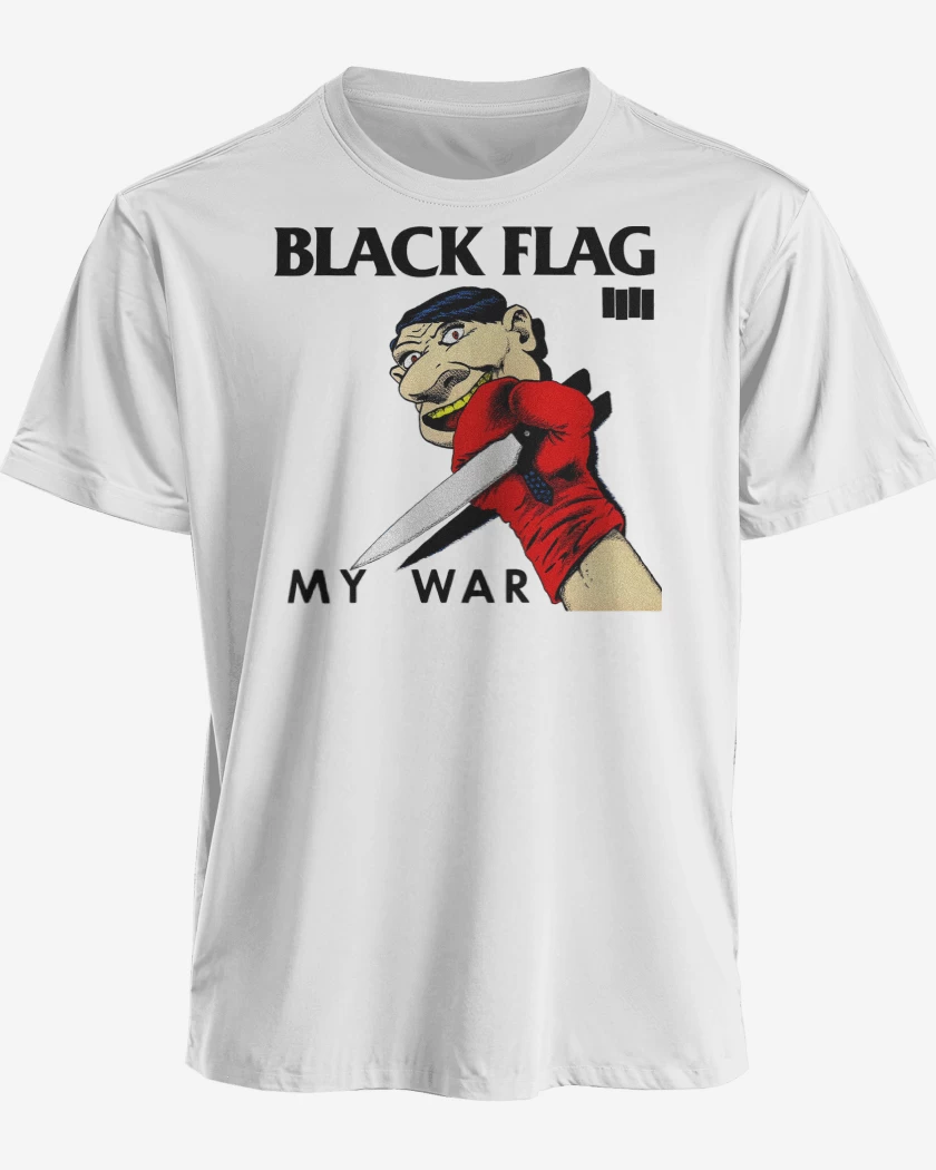 Polera premium Blanco de Black Flag My War