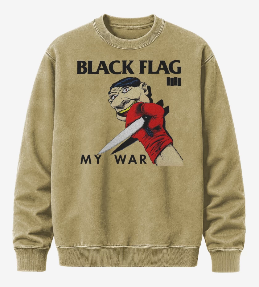 Poleron Polo Acid Wash Beige de Black Flag My War