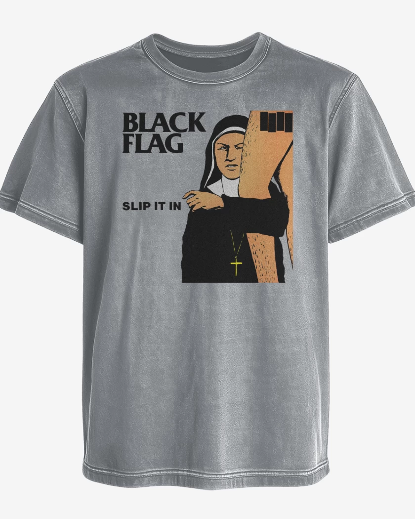 Polera desgastada Black Flag Slip it in