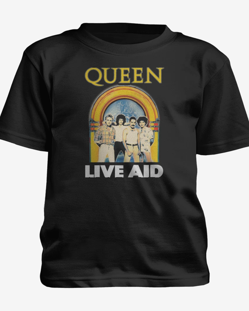 Polera de niño Negro de Queen Live AID