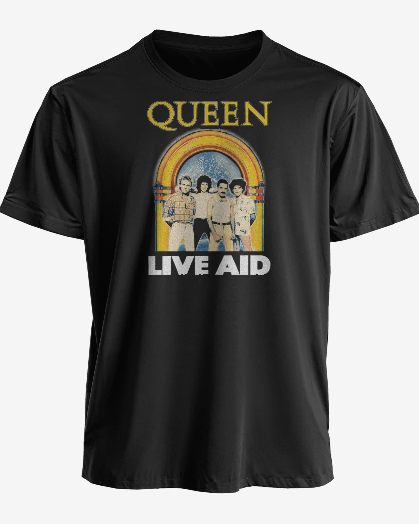 Polera premium Negro de Queen Live AID