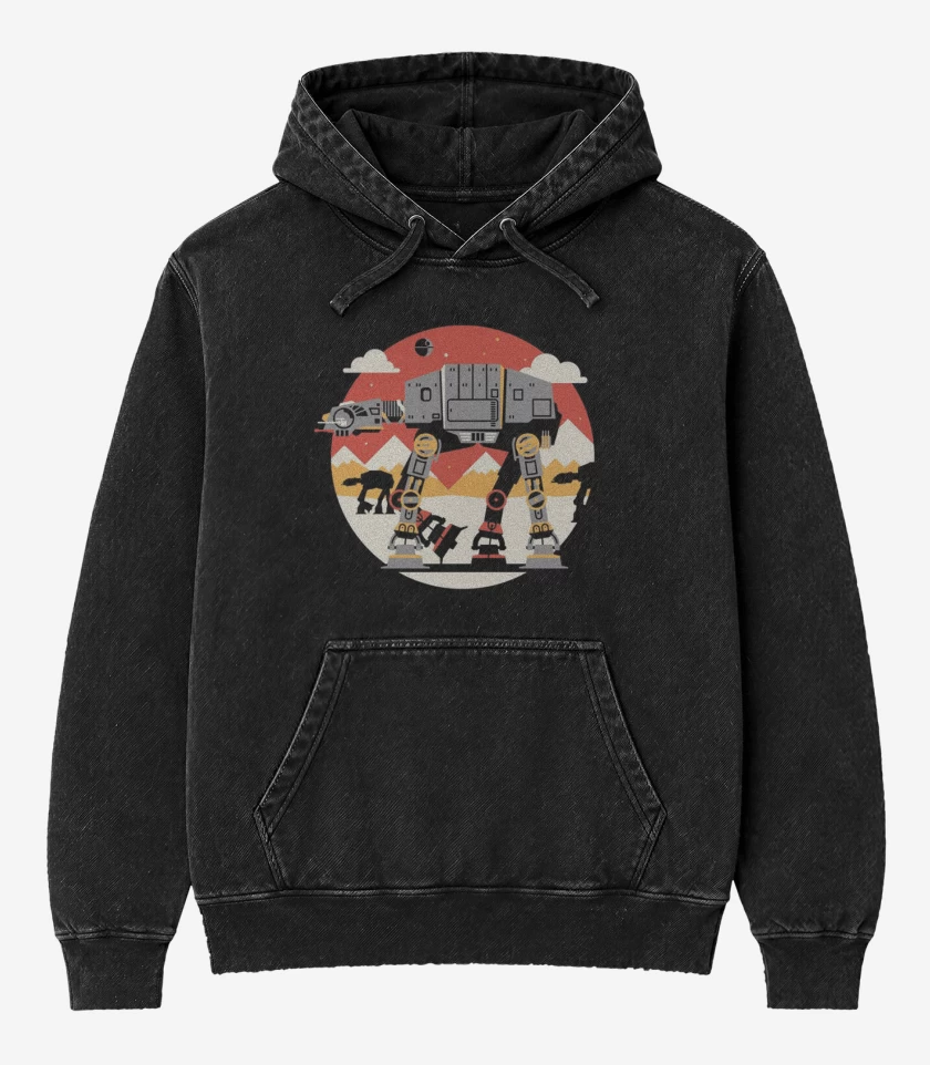 Poleron Canguro Acid Wash Negro de Imperial AT AT