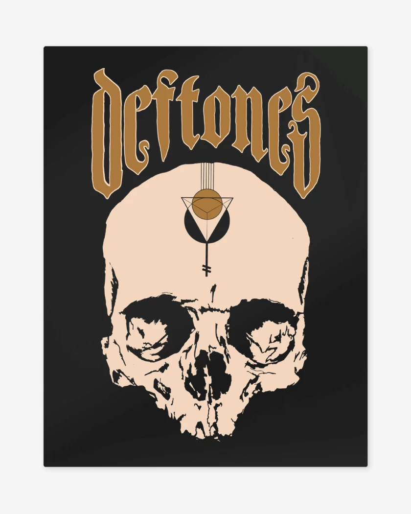 Print metalico Negro de Deftones Calavera