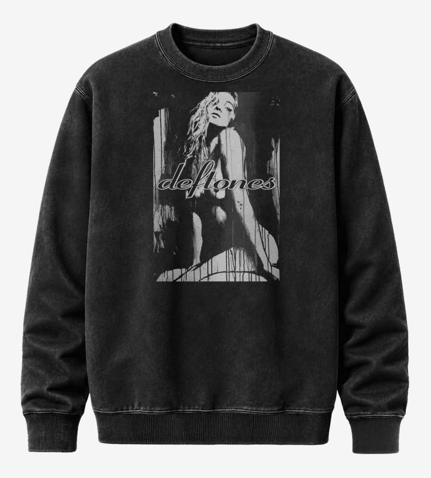 Poleron Polo Acid Wash Negro de Deftones Girl