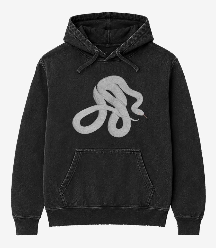 Poleron Canguro Acid Wash Negro de Deftones Private Music