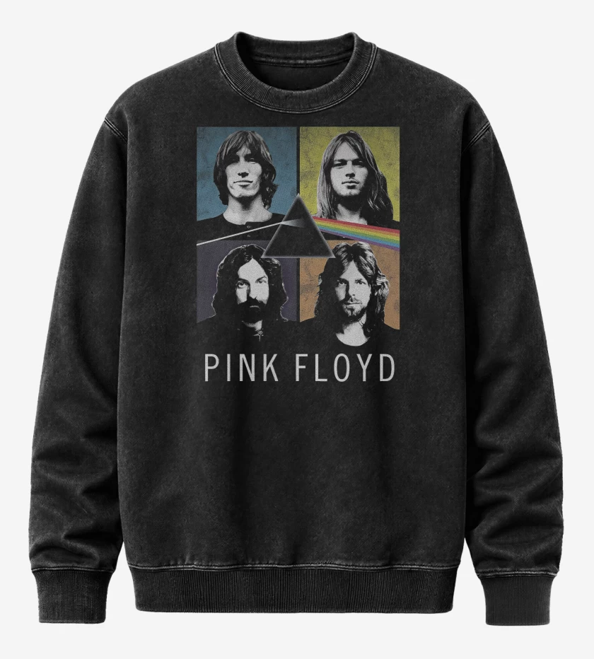 Poleron Polo Acid Wash Negro de Dark Side of the Floyd