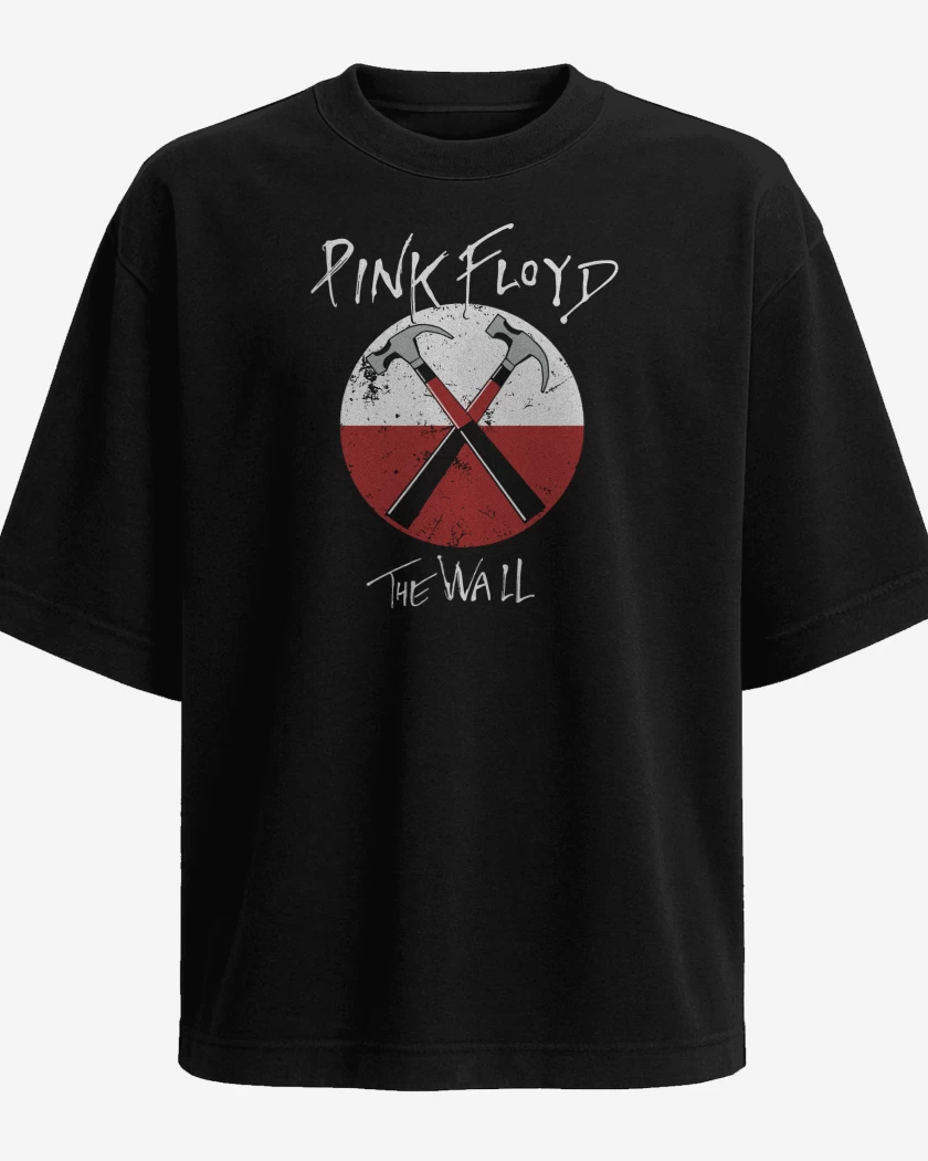 Polera Oversize Negro de Pink Floyd The Wall