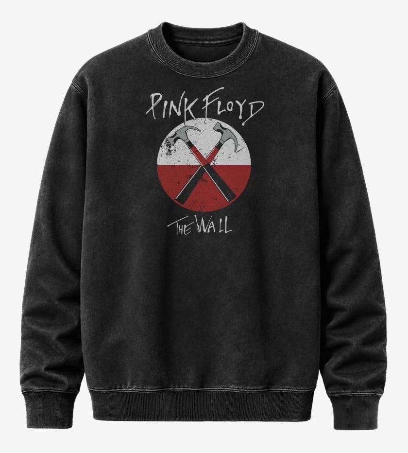 Poleron Polo Acid Wash Negro de Pink Floyd The Wall