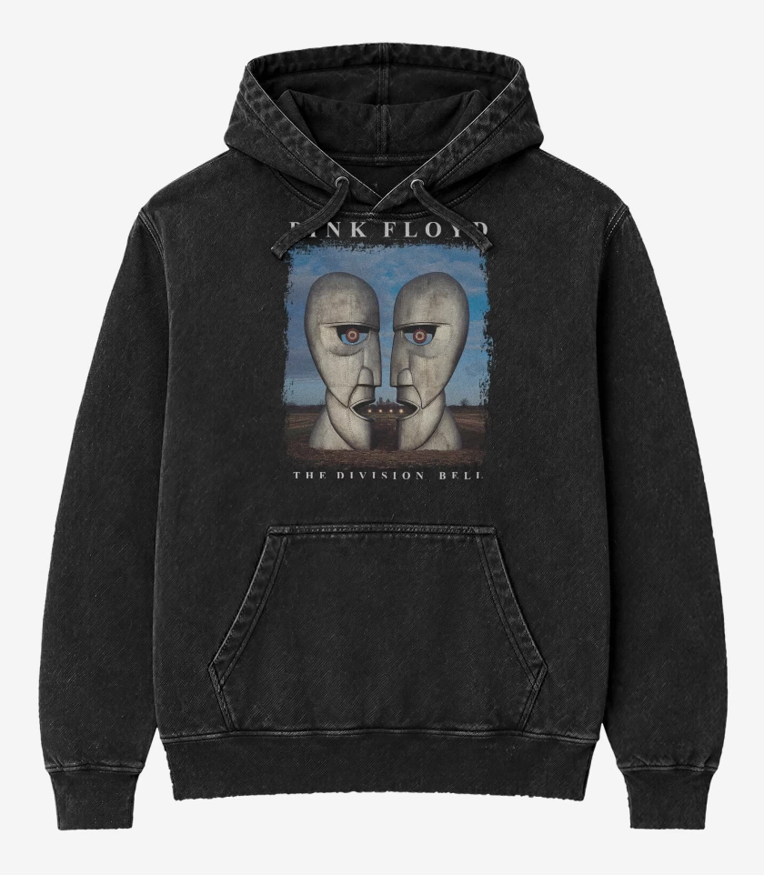 Poleron Canguro Acid Wash Negro de Pink Floyd The Division Bell