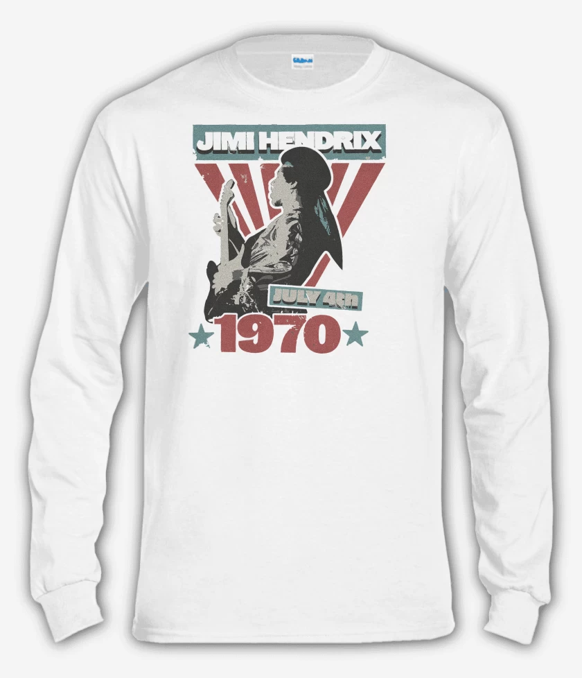 Polera manga larga Blanco de Jimi Hendrix 1970