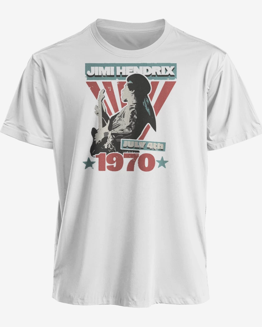 Polera premium Blanco de Jimi Hendrix 1970