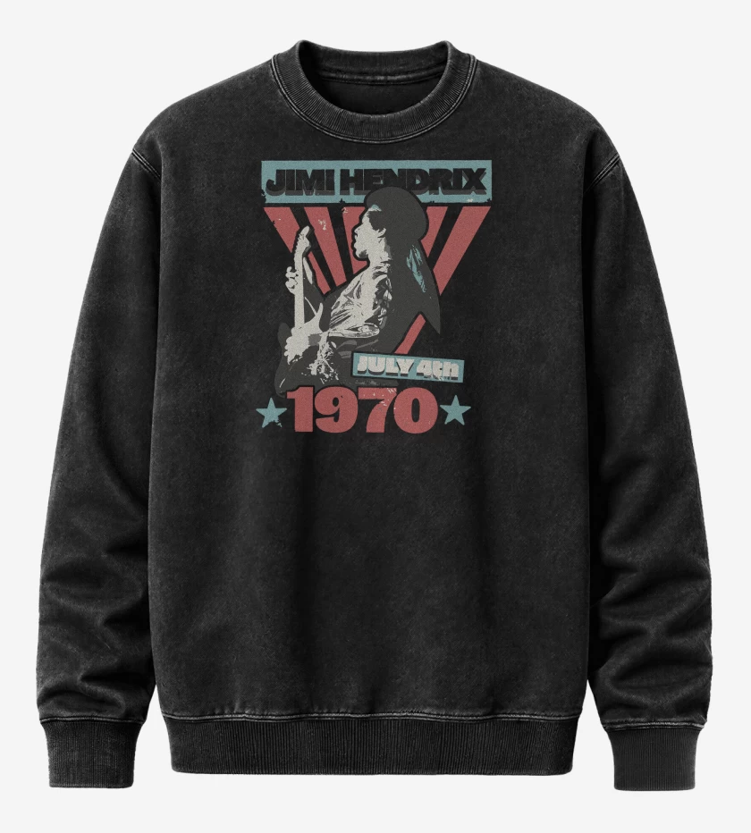 Poleron Polo Acid Wash Negro de Jimi Hendrix 1970