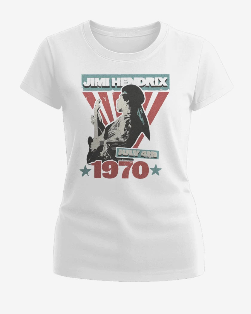Polera de Mujer Blanco de Jimi Hendrix 1970