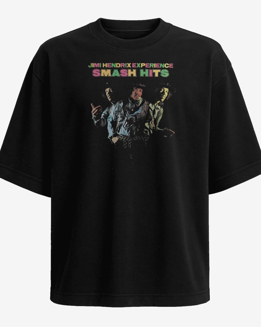 Polera Oversize Negro de Jimi Hendrix Smash Hits