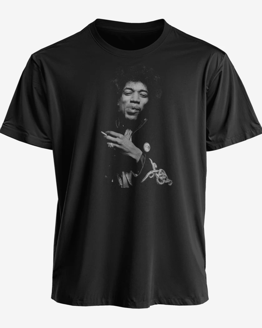 Polera premium Negro de Jimi Hendrix Smoking
