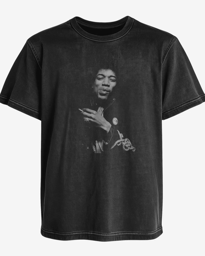 Polera desgastada Jimi Hendrix Smoking