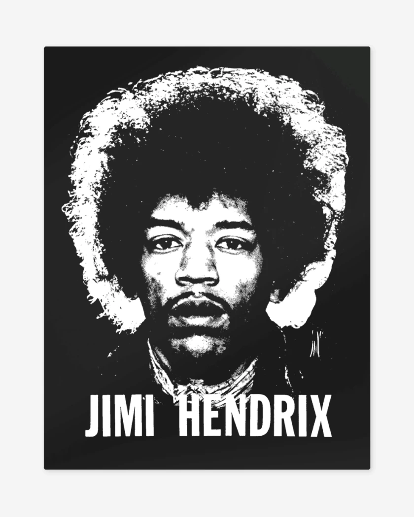 Print metalico Negro de Jimi Hendrix Hendrix