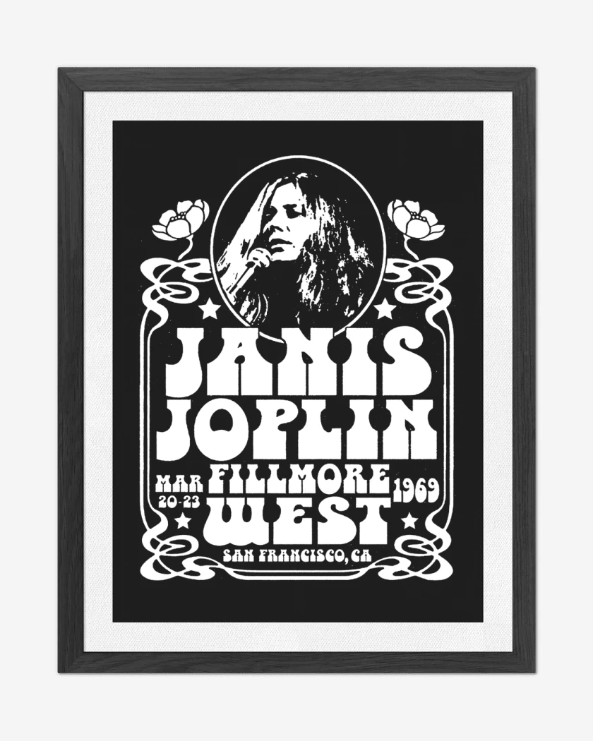 Cuadro decorativo Negro de Janis Joplin Fillmore West