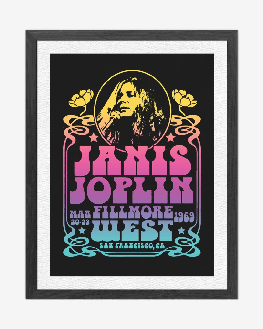 Cuadro decorativo Negro de Janis Joplin Fillmore West Color