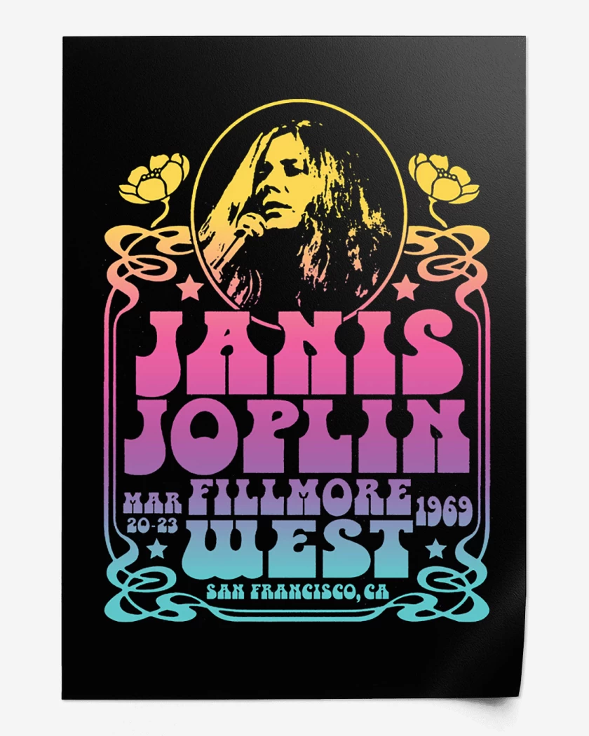 Print Janis Joplin Fillmore West Color