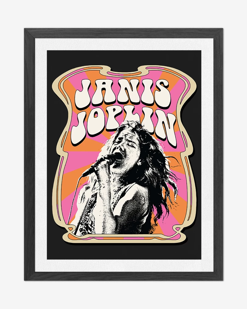 Cuadro decorativo Negro de Janis Joplin Hippie
