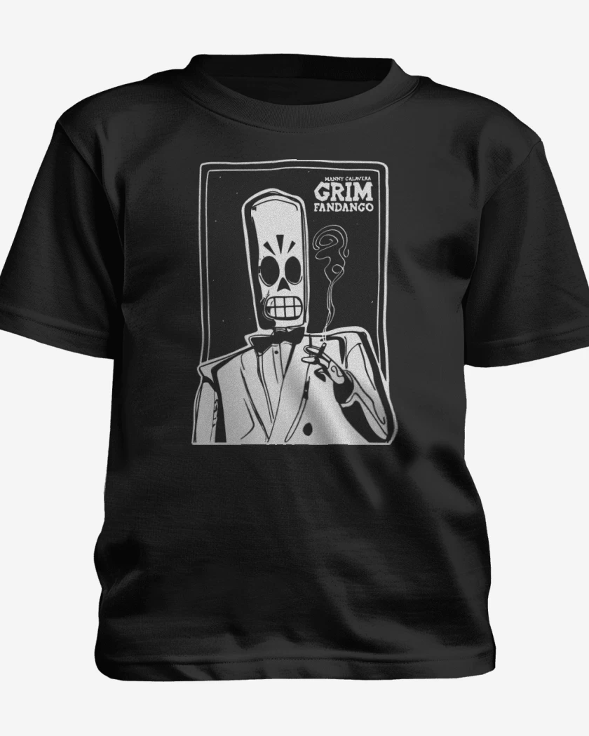 Polera de niño Negro de Grim Fandango - Manny Calavera
