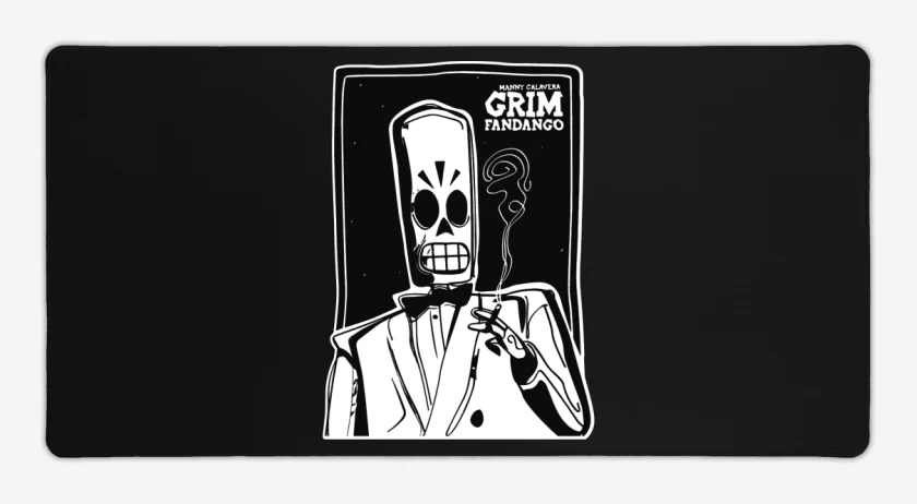 Mouse pad Gamer Negro de Grim Fandango - Manny Calavera