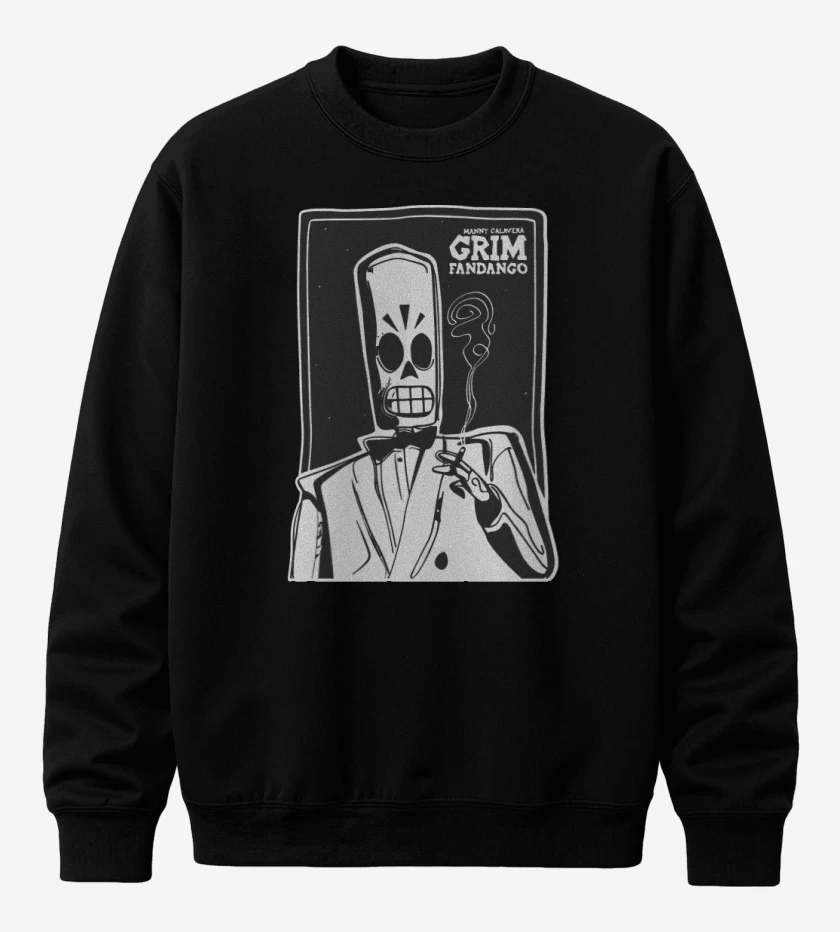 Poleron polo Negro de Grim Fandango - Manny Calavera