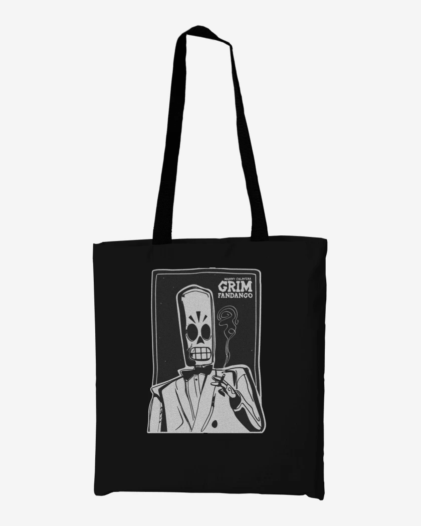 Totebag Negro de Grim Fandango - Manny Calavera