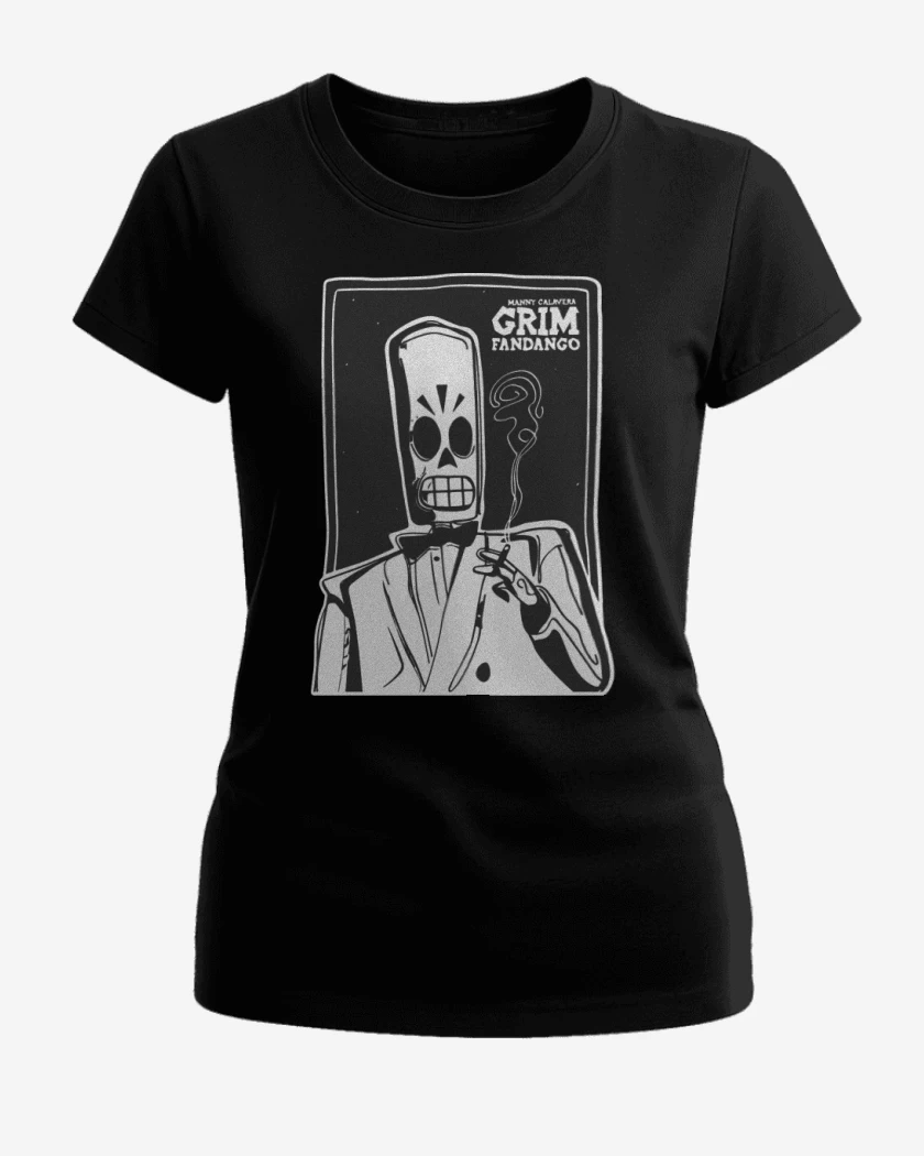 Polera de Mujer Negro de Grim Fandango - Manny Calavera