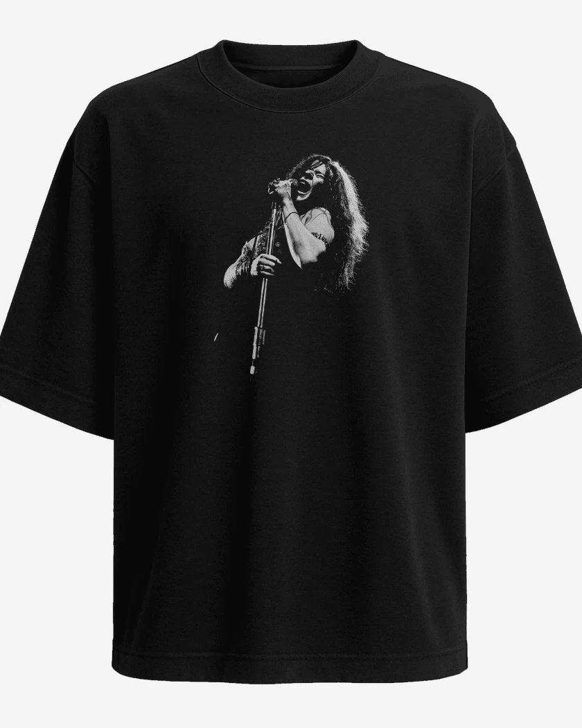 Polera Oversize Negro de Janis Joplin