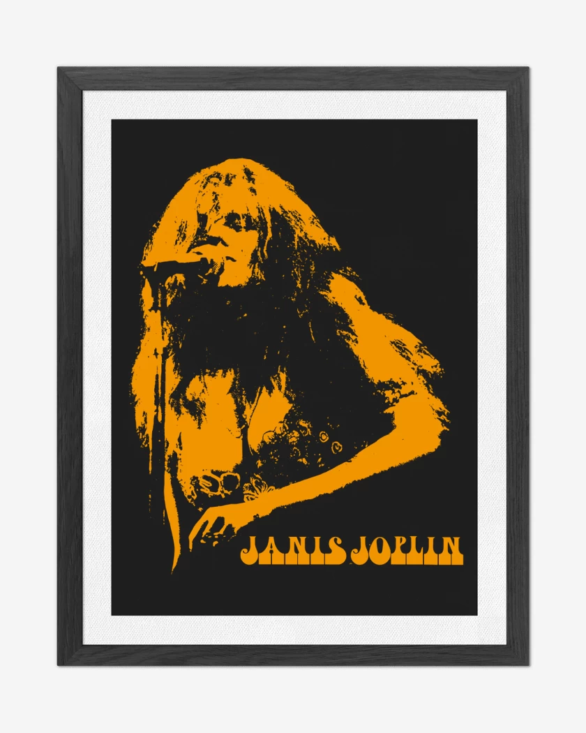 Cuadro decorativo Negro de Janis Joplin Cantando