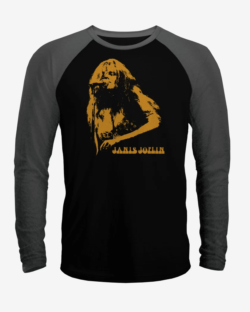 Polera Raglan Janis Joplin Cantando